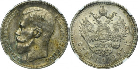 Russia, Nicholas II, Rubel Brussels 1897 ★★ - NGC AU58
