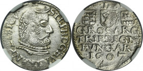 Transylvania, Stefan Bocskai, 3 Groschen Nagybanya 1607 - NGC UNC DETAILS