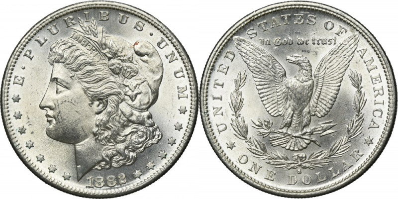 USA, 1 Dollar San Francisco 1882 S - Morgan Variety with letter S, mint mark of ...