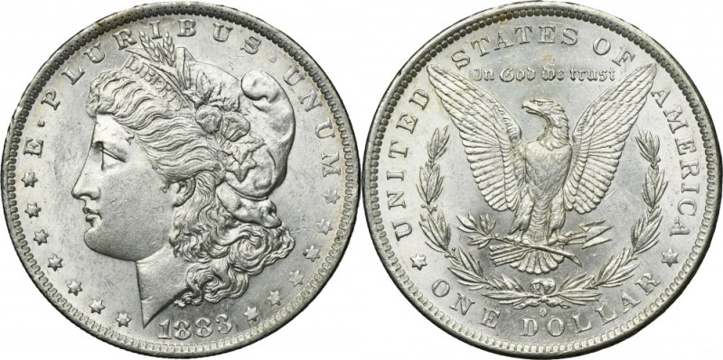 USA, 1 Dollar New Orleans 1883 O - Morgan Silver '900'. Carthweel effect on both...