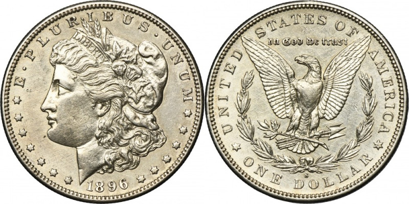 USA, 1 Dollar San Francisco 1896 S - Morgan Silver '900'. Cleaned. Srebro próby ...