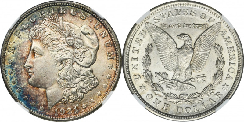 USA, 1 Dollar Philadelphia 1921 - Morgan - NGC MS62 Silver '900'. Brilliant unci...