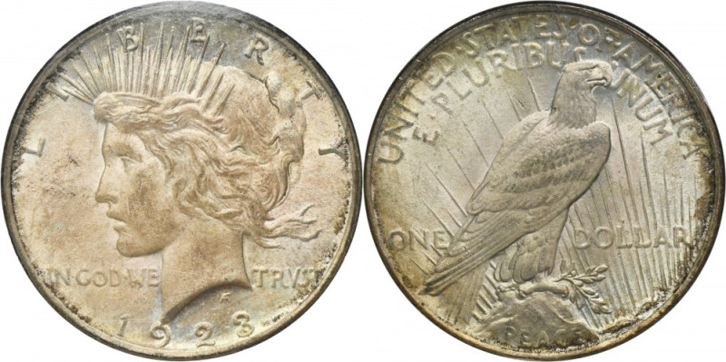 USA, 1 Dollar Philadelphia 1923 - Peace - NGC MS62 Silver '900'. Brilliant uncir...