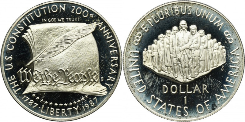 USA, 1 Dollar San Francisco 1987 S - 200th Anniversary of the Constitution Issue...