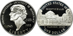 USA, 1 Dollar San Francisco 1993 S - Thomas Jefferson