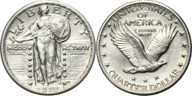 USA, 1/4 Dollar Philadelphia 1918 - Standing Liberty
