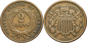 USA, 2 Cents Philadelphia 1867 - Union Shield