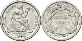 USA, 1 Dime Philadelphia 1890 - Seated Liberty