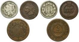 Set, USA, 1 Cent, 2 Cents and 3 Cents (3 pcs.)