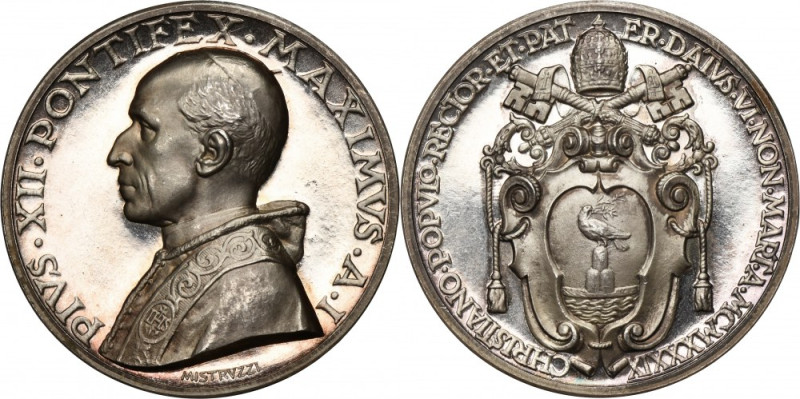 Papal States, Vatican, Pius XII, Medal on the Occasion of the Papal Conclave of ...