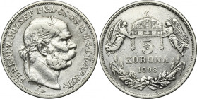 Hungary, Franz Joseph I, 5 Korona Kremnitz 1908 KB
