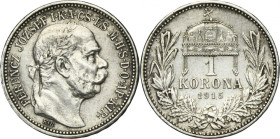 Hungary, Franz Josef I, 1 Corona Kremnitz 1915 KB