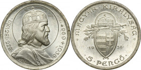Hungary, Miklós Horthy, 5 Pengö Budapest 1938 BP