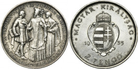 Hungary, Miklós Horthy, 2 Pengo Budapest 1935 - Pázmány University