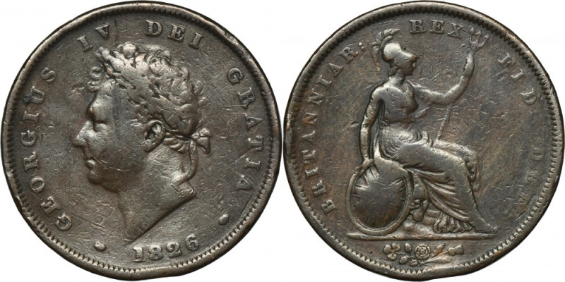 Great Britain, George IV, Pence London 1826 Reference: Spink 3823
Grade: VF