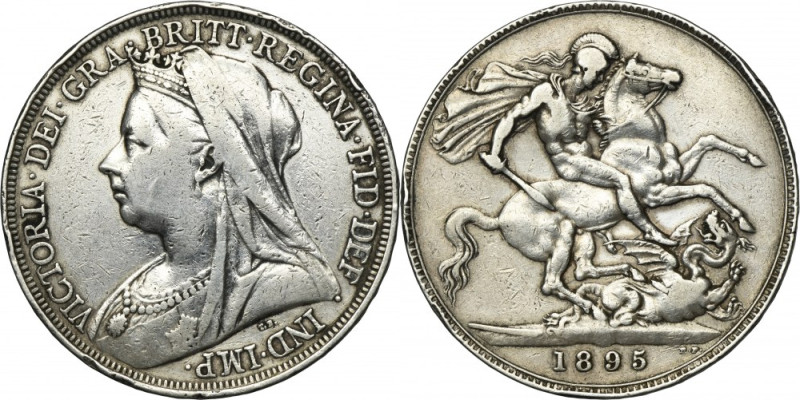 Great Britain, Victoria, 1 Crown London 1895 Silver '925'. 
 Diameter 39 mm, we...