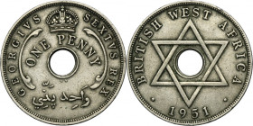 British West Africa, George VI, 1 Penny Birmingham 1951 KN