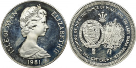 Isle of Man, Elizabeth II, 1 Surrey Crown 1981 - Royal Wedding