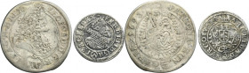 Lot, Austria and Hungary, 3 Kreuzer and 15 Kreuzer (2 pcs.)