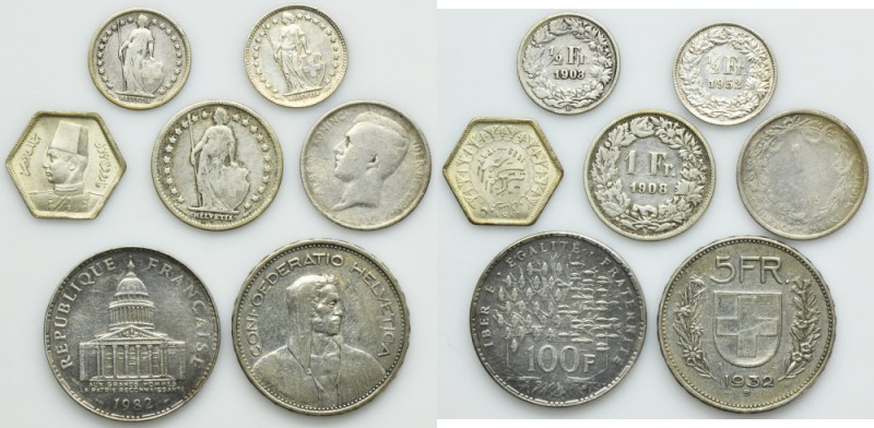 Set, Belgium, France, Switzerland and Egypt, Mix of coins (7 pcs.) Set of seven ...