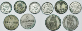Set, Netherlands and Austria, 10 Cents, 5 Kreuzer and 6 Kreuzer (5 pcs.)