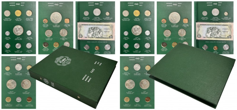 Set, Set of FAO coins from all over the world and one banknote (ca. 32 pcs.) Set...