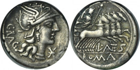 Roman Republic, L. Antestius Gragulus, Denarius 136 BC