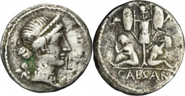 Roman Republic, Julius Caesar, Denarius 46 BC