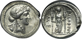 Roman Republic, Clodius Turrinus, Denarius 42 BC