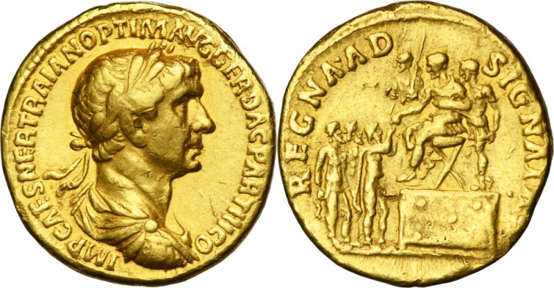 Roman Imperial, Trajan, Aureus Very nice aureus of Emperor Trajan with rare type...