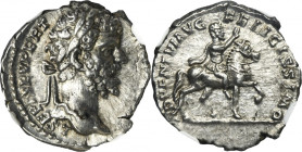 Roman Imperial, Septimius Severus, Denarius - NGC AU
