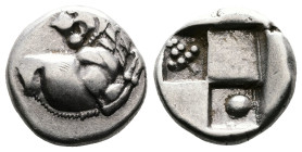 Thrace, Thracian Chersonese, circa 386-338 BC. AR Hemidrachm (12.5 mm, 2.42 g.). Forepart of a lion right, head reverted. Rev. Quadripartite incuse sq...