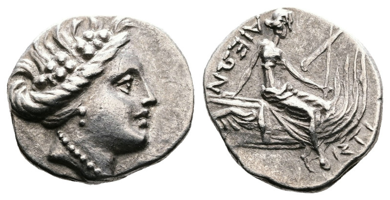 Euboea. Histiaia, ca. 181-141 BC. AR Tetrobol (13 mm, 1.62 g.). Wreathed head of...