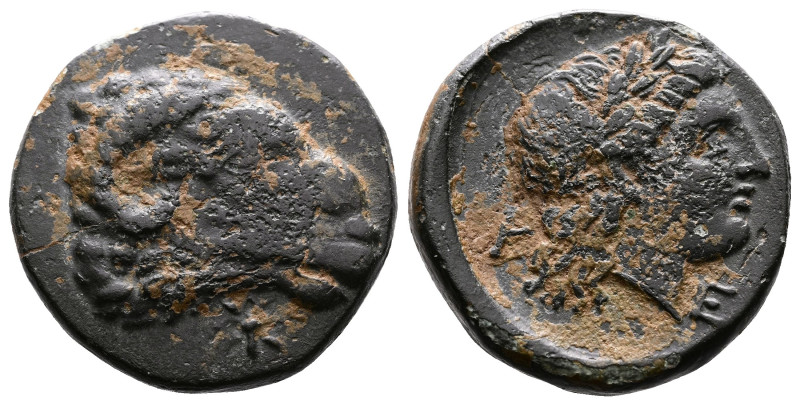 Troas. Kebren, circa 400-310 BC. AE (20 mm, 6.69 g.). Laureate head of Apollo to...