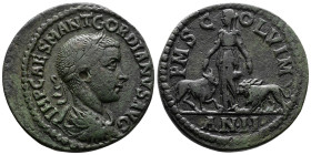 Moesia Superior. Viminacium, Gordian III, AD 238-244. AE (32 mm, 19.67 g.). Dated civic year 2, 240/41 AD. IMP CAES M ANT GORDIANVS AVG, draped bust o...