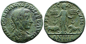 Moesia Superior. Viminacium, Gordian III, AD 238-244. AE (28.8 mm, 18.24 g.). Dated CY 4 = 242/43 AD. IMP GORDIANVS PIVS FEL AVG, laureate, draped and...