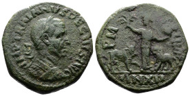 Moesia Superior. Viminacium, Trajan Decius, AD 249-251. AE (27 mm, 14.73 g). Dated CY 12 = 250/51 AD. IMP TRAIANVS DECIVS AVG, laureate and cuirassed ...
