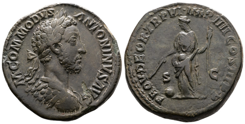 Commodus, 177-192. AE Sestertius (32.4 mm, 29.85 g.), Rome mint, 181 AD. M COMMO...