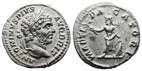 Caracalla, 198-217. AR Denarius (18.3 mm, 3.15 g.), Rome mint, AD 210-213. ANTONINVS PIVS AVG BRIT, laureate head of Caracalla to right. Rev. MARTI - ...