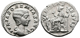 Julia Soemias (mother of Elagabalus), 218-222. AR Denarius (18.8 mm, 2.92 g.), Rome mint. IVLIA SOAEMIAS AVG, draped bust to right. Rev. VENVS CAELEST...