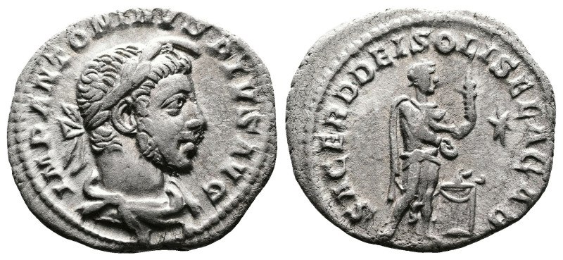 Elagabalus, 218-222. AR Denarius (18.2 mm, 2.75 g.), Rome mint, AD 221-222. IMP ...