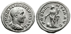 Maximinus I Thrax, 235-238. AR Denarius (20.5 mm, 3.01 g.), Rome mint, AD 235-236. IMP MAXIMINVS PIVS AVG Laureate, draped and cuirassed bust of Maxim...
