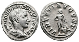 Gordian III, 238-244. AR Denarius (19.2 mm, 3.25 g.), Rome mint, AD 240. IMP GORDIANVS PIVS FEL AVG, laureate, draped and cuirassed bust of Gordian II...