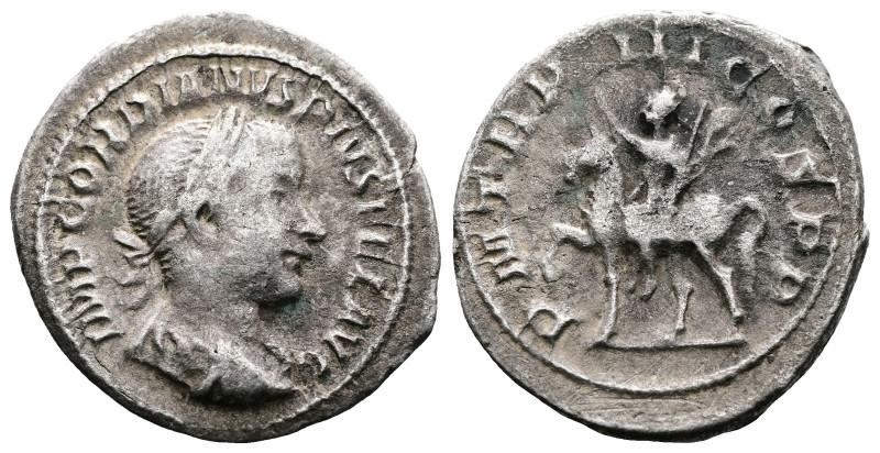 Gordian III, 238-244. AR Denarius (20 mm, 2.90 g.), Rome mint, AD 240. IMP GORDI...