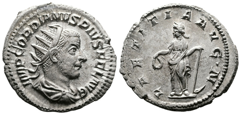 Gordian III, 238-244. AR Antoninianus (23 mm, 4.29 g.), Rome mint, 3rd officina....