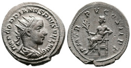 Gordian III, 238-244. AR Antoninianus (23.1 mm, 5.12 g.), Rome mint, AD 241-43. IMP GORDIANVS PIVS FEL AVG, radiate, draped and cuirassed bust to righ...
