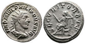 Philip I, 244-249. AR Antoninianus (22.4 mm, 4.99 g.), Rome mint, AD 244-247. IMP M IVL PHILIPPVS AVG, laureate, draped and cuirassed bust of Philippu...