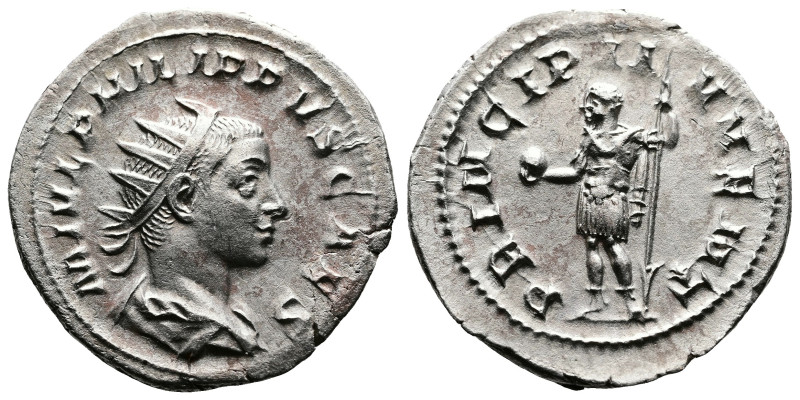Philip II, as Caesar, 244-247. AR Antoninianus (23.1 mm, 3.93 g.), Rome mint, AD...