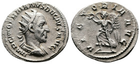 Trajan Decius, 249-251. AR Antoninianus (22.5 mm, 3.93 g.), Rome mint, AD 250-251. IMP C M Q TRAIANVS DECIVS AVG, radiate and cuirassed bust of Trajan...