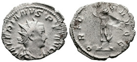 Valerian I, 253-260. AR Antoninianus (22.8 mm, 3.23 g.), Cologne mint, 257-258 AD. IMP VALERIANVS P F AVG, radiate, draped, and cuirassed bust of Vale...